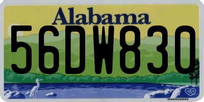 AL license plate 56DW830