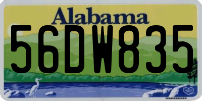 AL license plate 56DW835