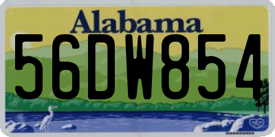 AL license plate 56DW854