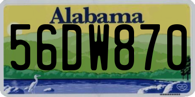 AL license plate 56DW870