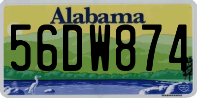 AL license plate 56DW874