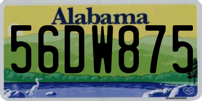 AL license plate 56DW875