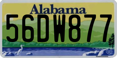 AL license plate 56DW877