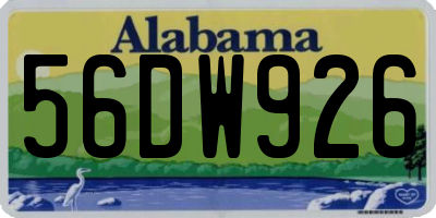 AL license plate 56DW926
