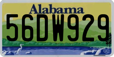 AL license plate 56DW929