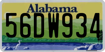 AL license plate 56DW934