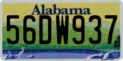 AL license plate 56DW937