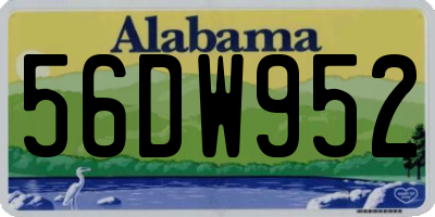 AL license plate 56DW952
