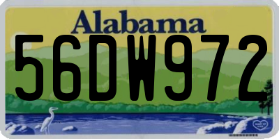 AL license plate 56DW972