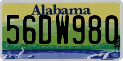 AL license plate 56DW980