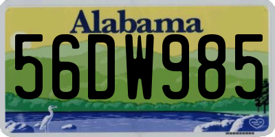 AL license plate 56DW985