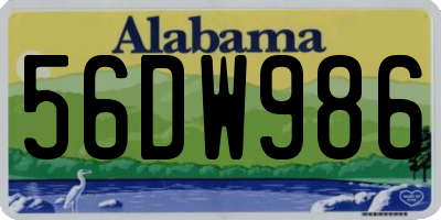 AL license plate 56DW986