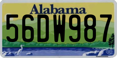 AL license plate 56DW987