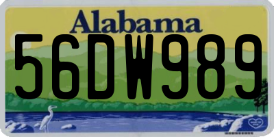 AL license plate 56DW989