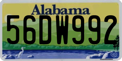 AL license plate 56DW992