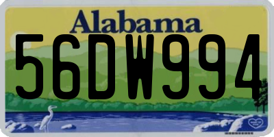 AL license plate 56DW994