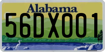 AL license plate 56DX001