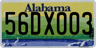 AL license plate 56DX003