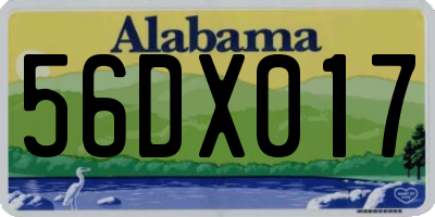 AL license plate 56DX017