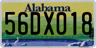 AL license plate 56DX018
