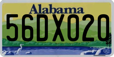 AL license plate 56DX020