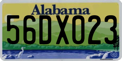 AL license plate 56DX023