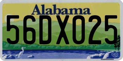 AL license plate 56DX025
