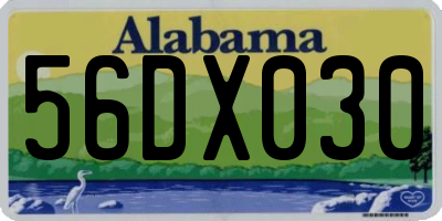 AL license plate 56DX030