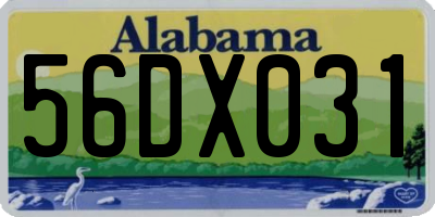 AL license plate 56DX031