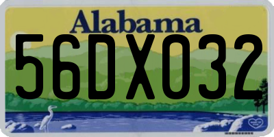 AL license plate 56DX032