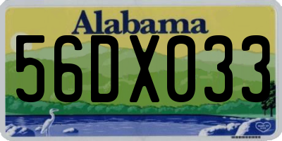 AL license plate 56DX033