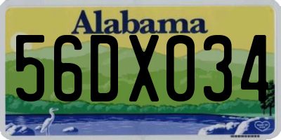 AL license plate 56DX034