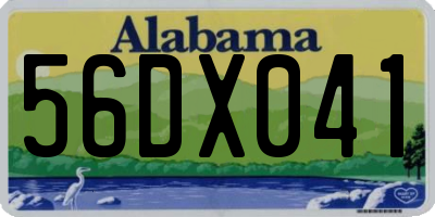 AL license plate 56DX041