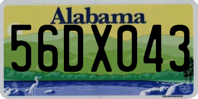 AL license plate 56DX043