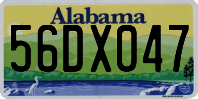 AL license plate 56DX047