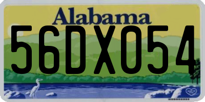 AL license plate 56DX054