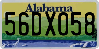 AL license plate 56DX058