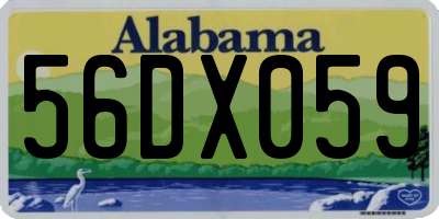 AL license plate 56DX059