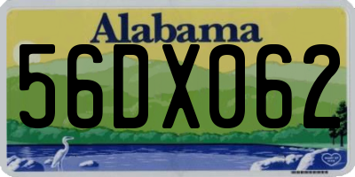 AL license plate 56DX062