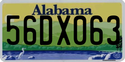 AL license plate 56DX063