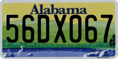 AL license plate 56DX067