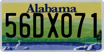 AL license plate 56DX071