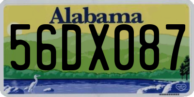 AL license plate 56DX087