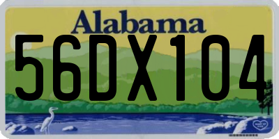 AL license plate 56DX104