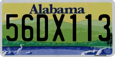 AL license plate 56DX113