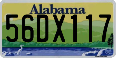 AL license plate 56DX117