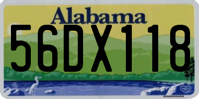 AL license plate 56DX118