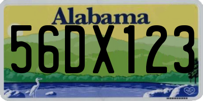 AL license plate 56DX123