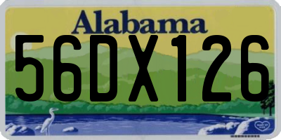 AL license plate 56DX126