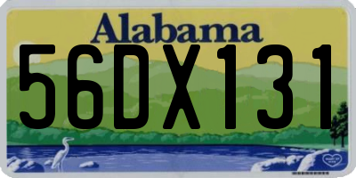 AL license plate 56DX131